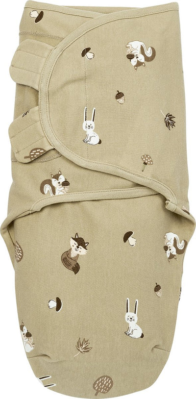 Meyco baby forest animals swaddle inbakerdoek - sand - 4-6 maanden - 1.0 tog