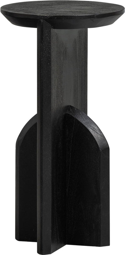 Woood smalle bijzettafel kioni - acacia hout - zwart - 58x30x30 cm