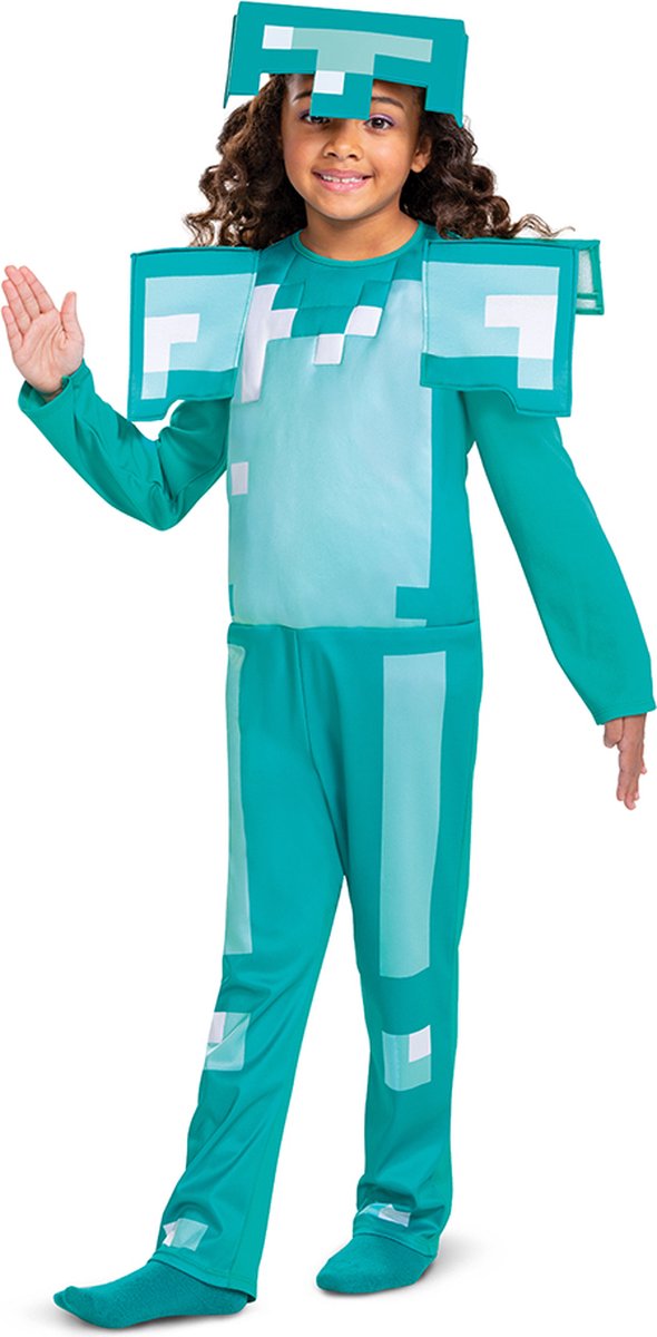 Disguise minecraft (mojang), diamond armor fancy aankleden, maat s (4-6 jaar), jongens