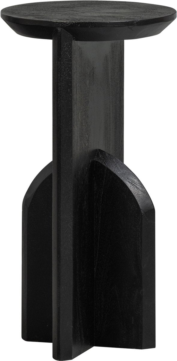 Woood smalle bijzettafel kioni - acacia hout - zwart - 58x30x30 cm