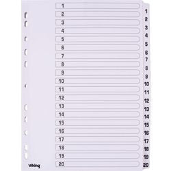 Tabbladen mylar office depot karton a4 170g wit 1-20 11 gaten