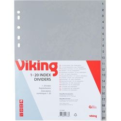 Tabbladen office depot pp a4 120micron grijs 1-20 11 gaten