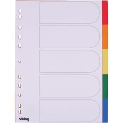 Tabbladen office depot a4 170micron geassorteerd 11 gaten 5 stuks