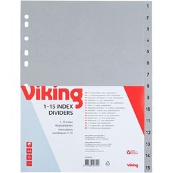 Tabbladen office depot pp a4 120micron grijs 15stuks 11 gaten