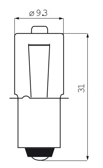 Halogeenlamp PX13.5S 6 Volt - 3 Watt met kraag