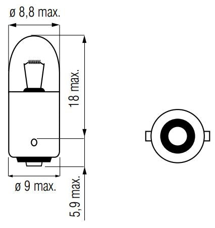 Bosma lamp 12v-5w ba9s