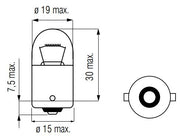 Bosma lamp 12v-15w ba15s - afbeelding 2