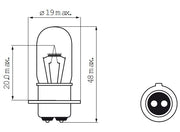 Bosma Lamp 12V-25 25W PX15D - afbeelding 1
