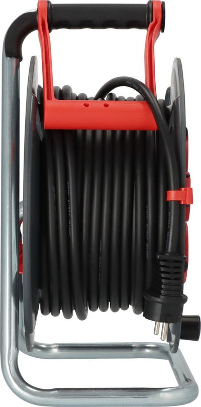 Brennenstuhl professional kabelhaspel 300 ku 2100 (25m kabel in zwart, gemaakt van speciale kunststof, voor gebruik op bouwplaatsen en permanent buitengebruik, made in germany)