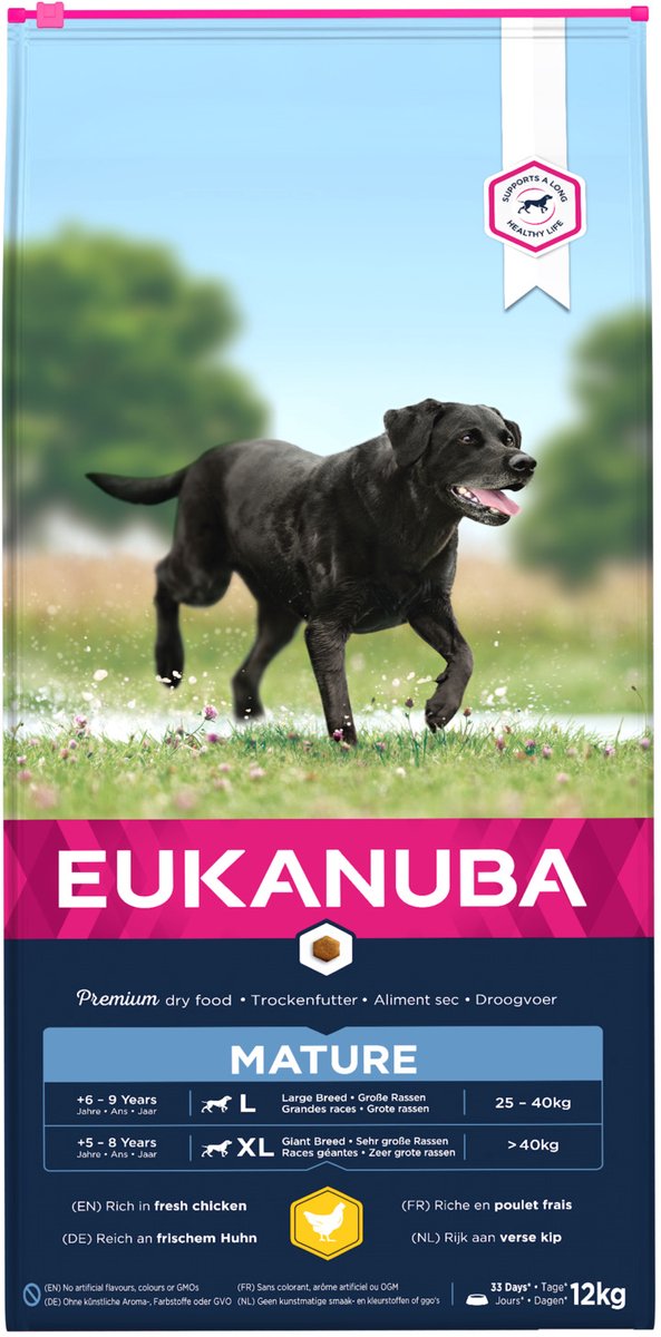 Eukanuba dog mature senior - large breed - kip - hondenvoer - 12 kg