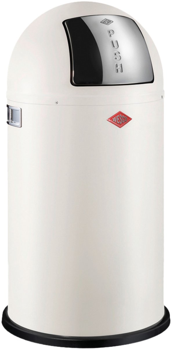 Wesco pushboy prullenbak | 50 liter | metaal - mat zand | vuilnisbak - made in germany