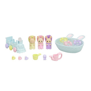 Epoch sylvanian families 5707 drieling baby creme konijn badspeelset
