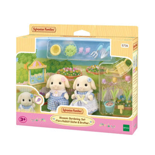 Epoch sylvanian families tuin en bloemen hangoorkonijn broer zus