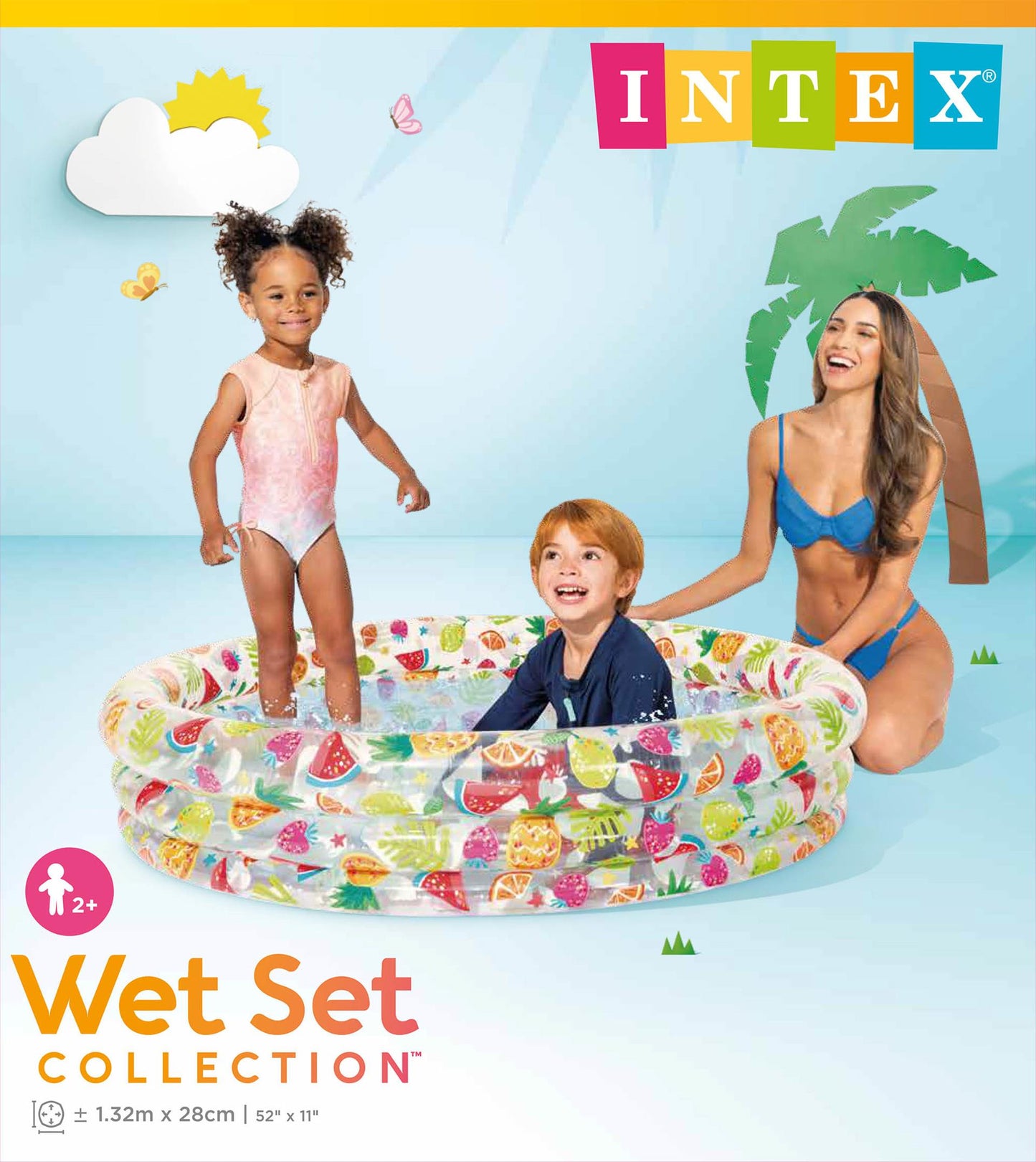 Intex zwembad 3 rings fruitprint 132x28