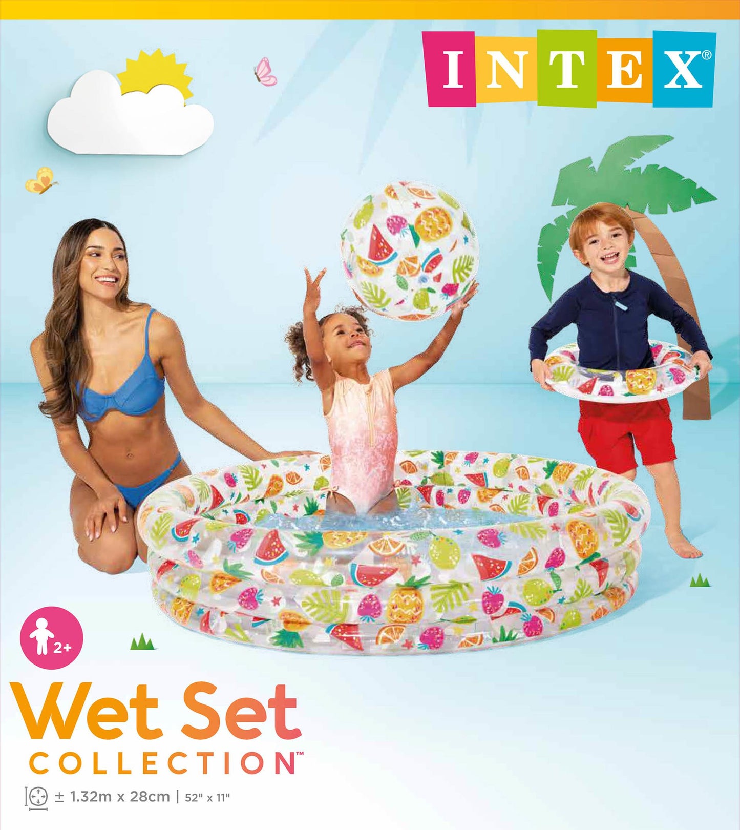 Intex fruitprint zwembad 132x28 set