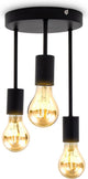 B.k.licht - plafondspots - zwarte opbouwspots - industrieel - metaal - plafonniére - e27 fitting - excl. lichtbronnen