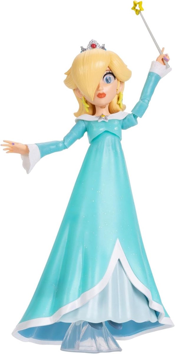 Jakks super mario galaxy film – figuurserie van 13 cm – rosalina-figuur met toverstaf en standaard