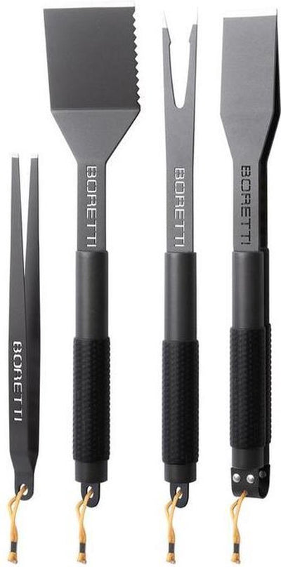Boretti bbq gereedsschapset - 4-dlg - pincet - spatel - vork - tang - barbecue - tangenset