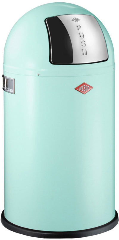 Wesco pushboy junior prullenbak | 22 liter | metaal - mint | vuilnisbak - made in germany