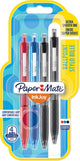 Paper mate inkjoy 300rt-balpennen met drukknop | medium punt (1,0 mm) | zwart, blauw en rood | 4 stuks