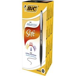 Balpen atlantis bic 0,4 mm zwart 12 stuks