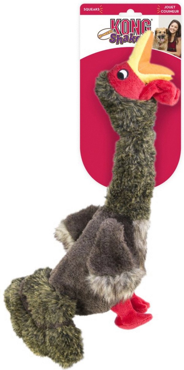 Kong shakers honkers turkey - hondenspeelgoed - bruin rood geel large l
