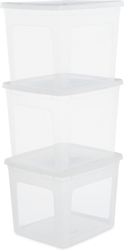 Iris clearbox opbergbox - 30l - kunststof - transparant - set van 3