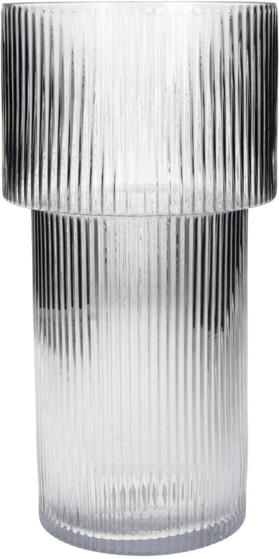 Hd collection vaas stripe glas 14.5x14.5x29cm