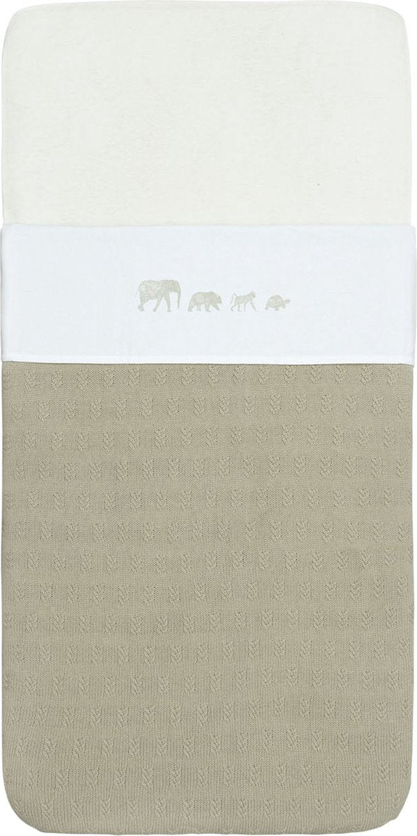 Jollein baby laken ledikant 120x150cm animals olive green