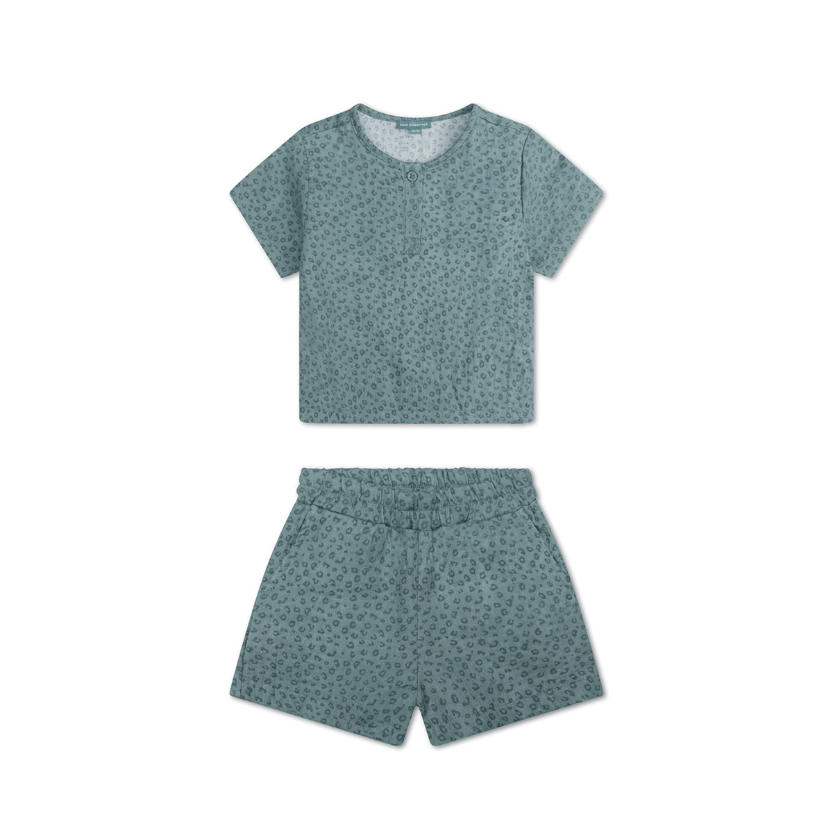 Leopard | groen jongens set strand – muslin