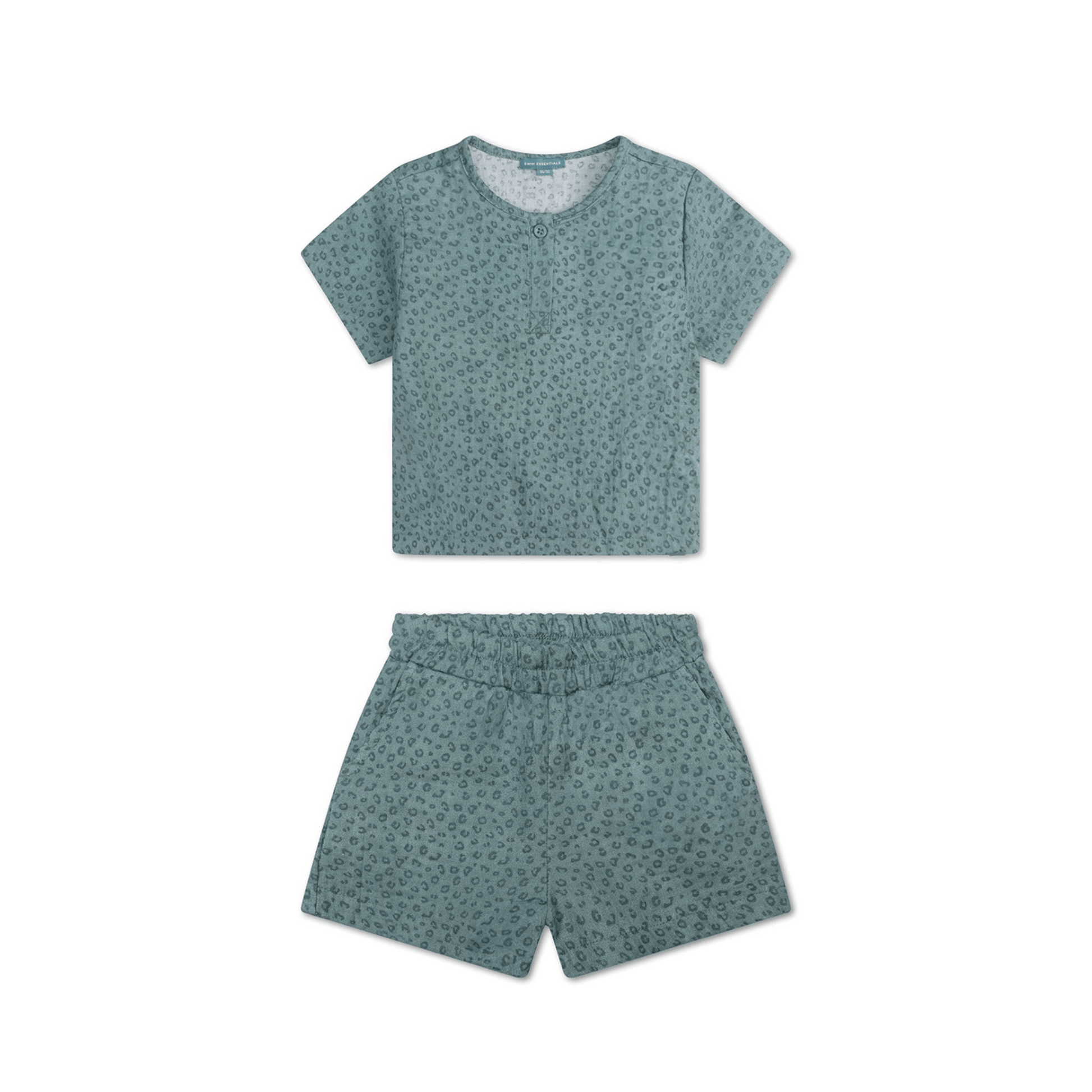Leopard | groen jongens set strand – muslin