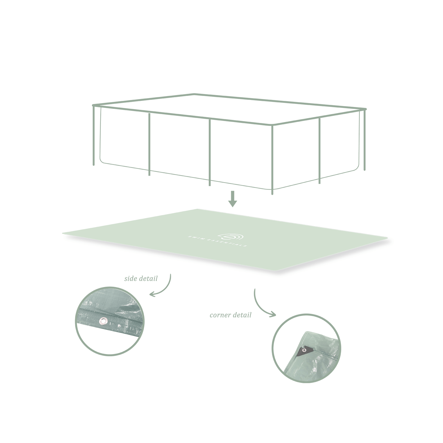 Essence | groen grondzeil zwembad 260x160 cm