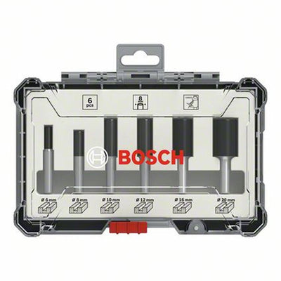 Bosch accessoires 6-delige rechte freesset - schachtdiameter 8 mm - 2607017466