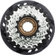 Shimano mf-tz510 screw-on cassette 7-speed met spaakbeschermer, zwart zilver
