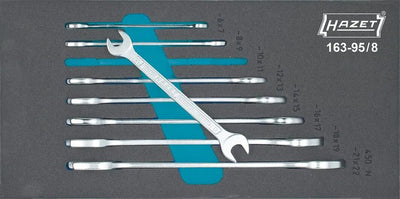 Hazet doppelmaulschlüsselsatz 163-95 8 double-jaw wrench set 163-95 8 8-piece.