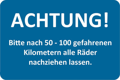 Eichner kundendienstaufkleber attention wheel nuts to b customer service rec.
