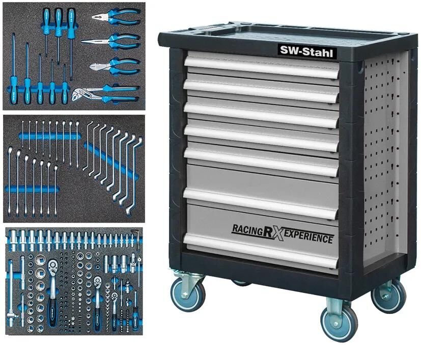 Sw stahl gereedschapswagen racing rx experience tool trolleys filled 7 drawers