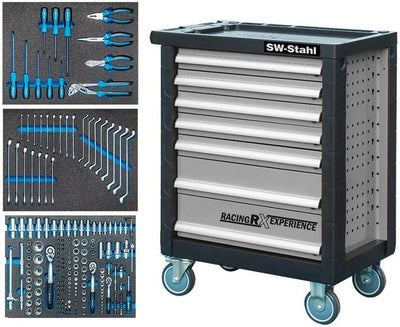Sw stahl gereedschapswagen racing rx experience tool trolleys filled 7 drawers