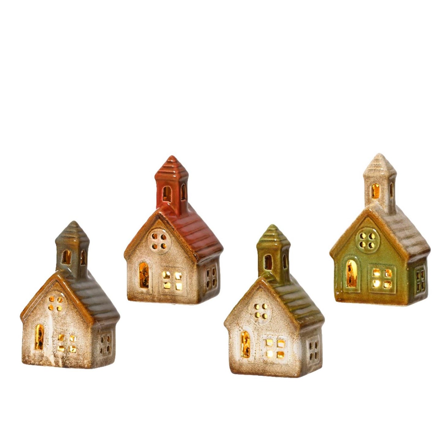 Lumineo huisje keramiek met led 13x7,5x5,5cm