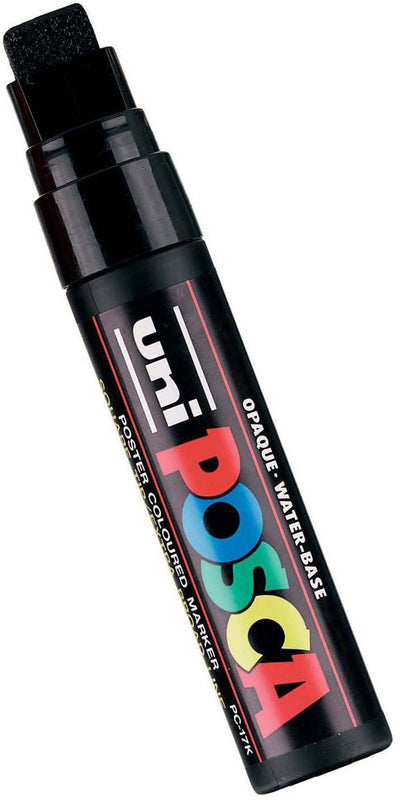 Posca uni verfmarker 17k zwart - blokpunt 15mm