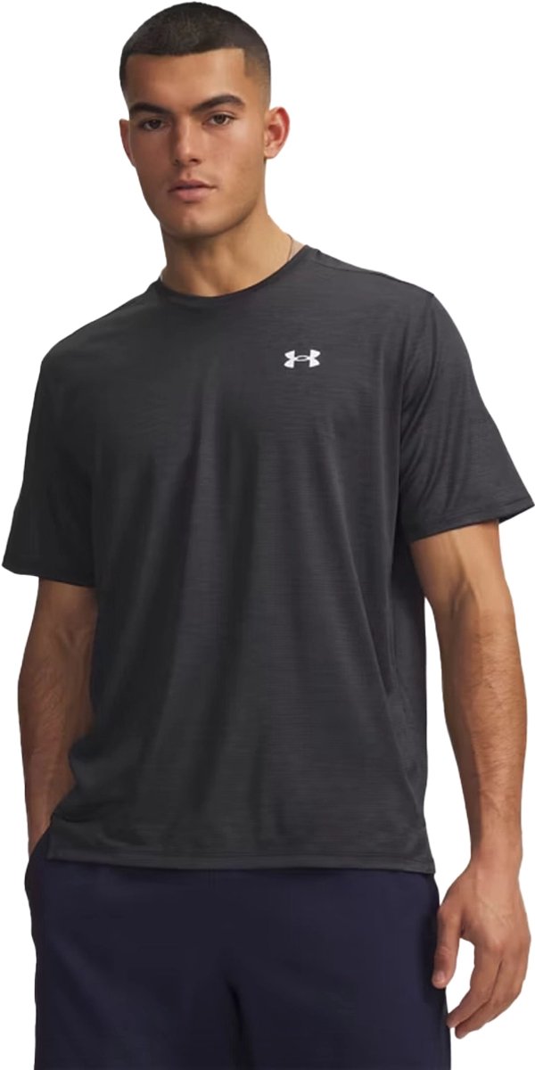 Under armour ua tech vent ss-blk heren sportshirt - ultimate zwart - wit