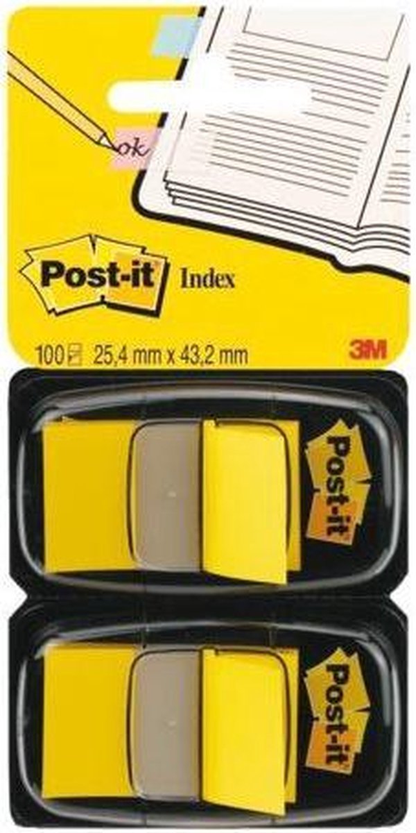 Post-it indextabs 3m 6802yel medium geel