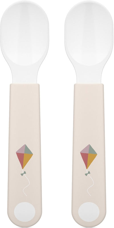 Mepal mio oefenlepel - set van 2 - goede grip - kinderservies - sunshine rainbow