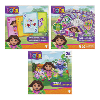 Dora spellen puzzel pakket popup spel, kaartspel, puzzel | 2 stuks