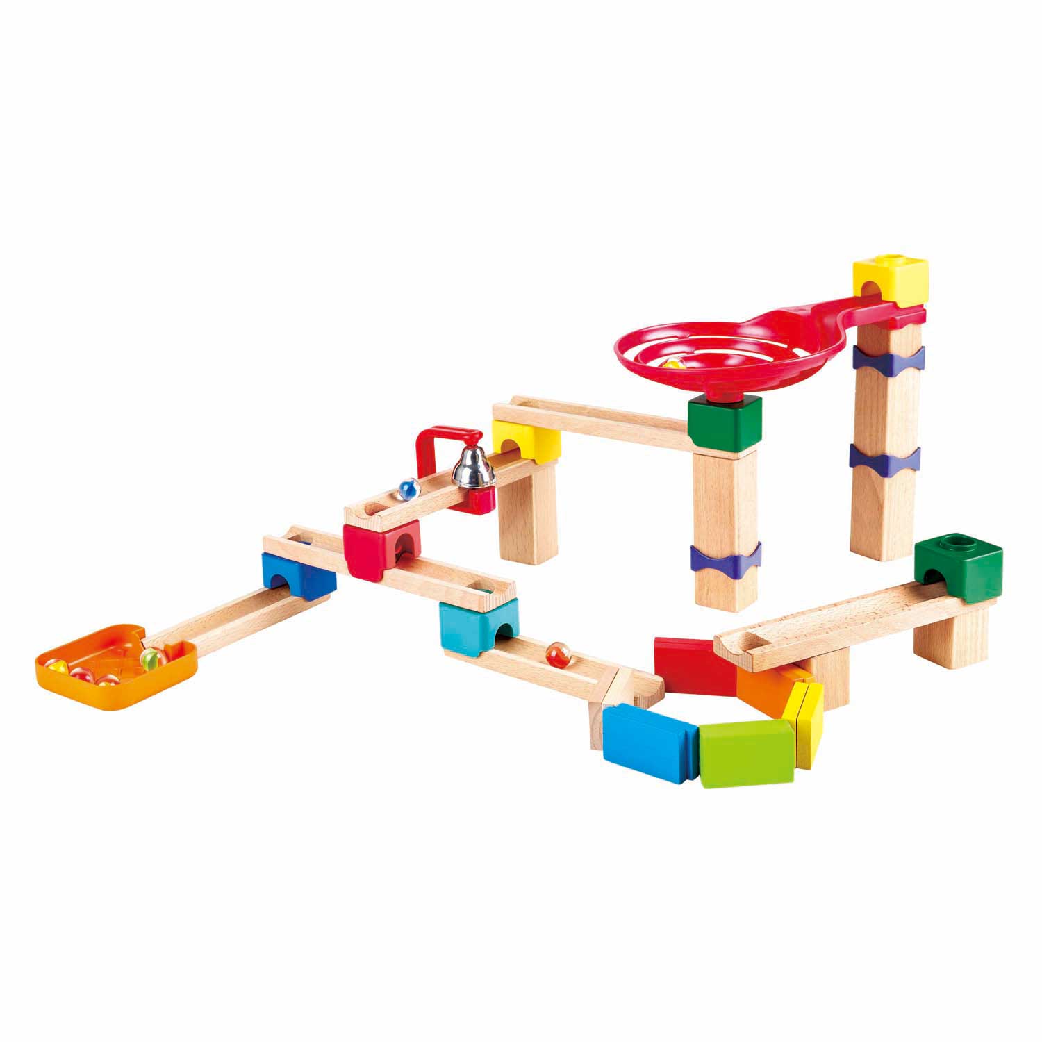 Edugro hape houten knikkerbaanset domino - 50dlg.