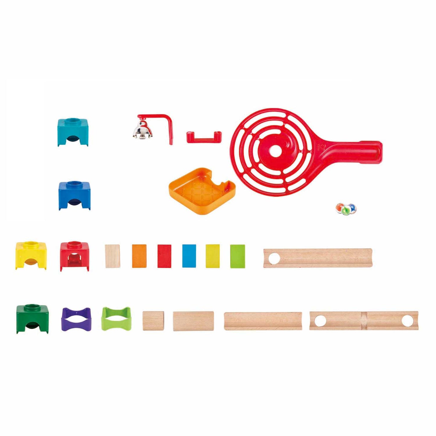 Edugro hape houten knikkerbaanset domino - 50dlg.