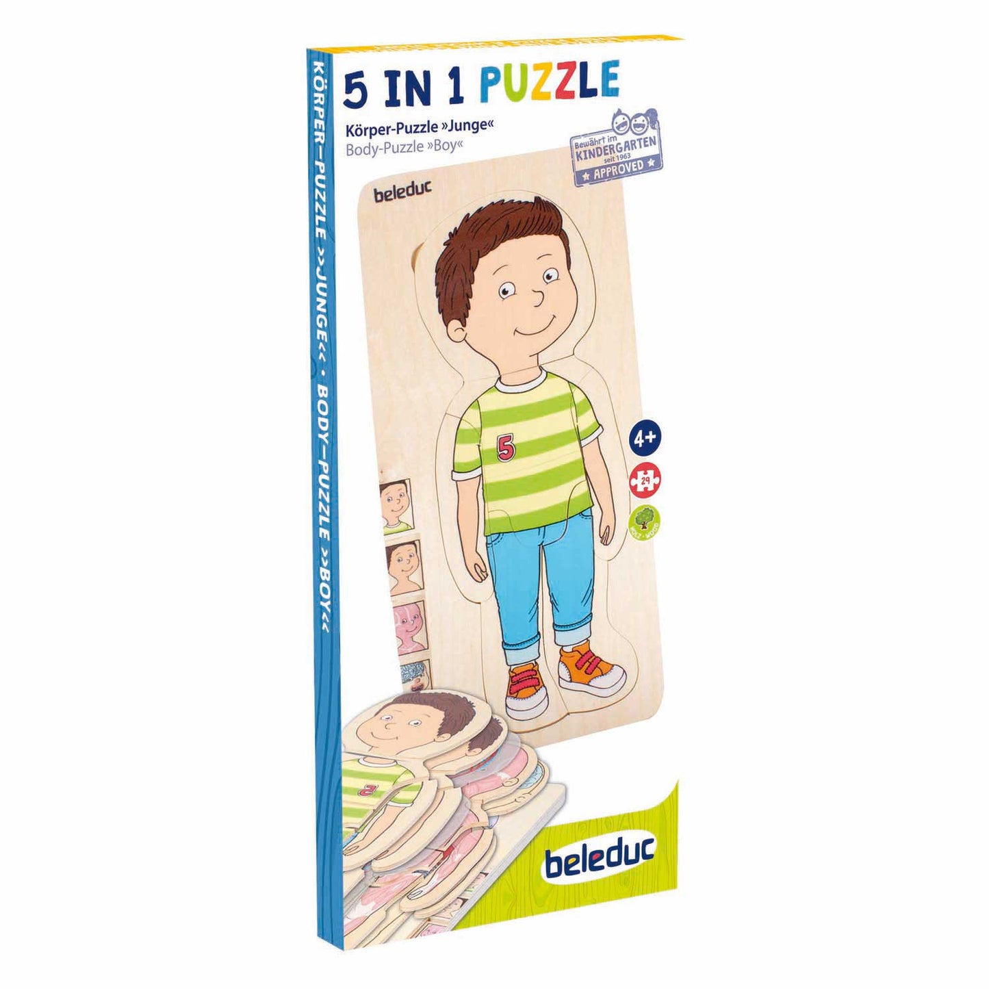 Beleduc houten lagenpuzzel jongen - 5 lagen