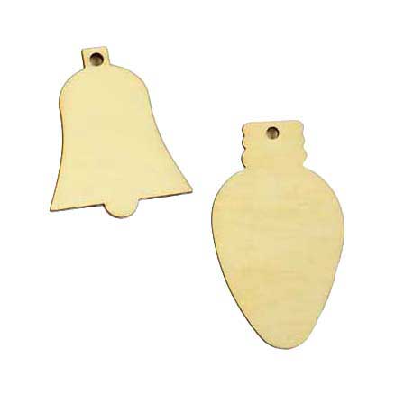 Knutsel houten mini kersthanger (per stuk)