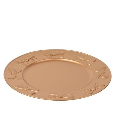 Decoris onderbord met strikjes dessin ø33cm kunststof goud
