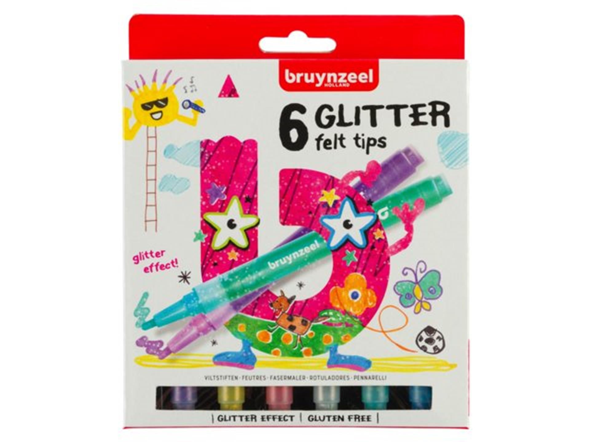 Bruynzeel 6 glitter felt tips